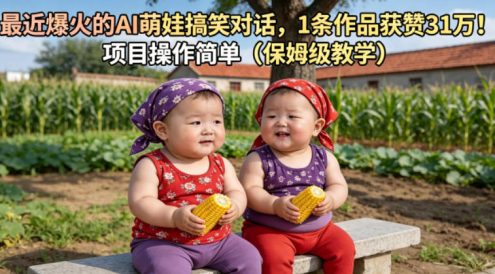 最近爆火的AI萌娃搞笑对话,1条作品获赞31W,项目操作简单(保姆级教学)