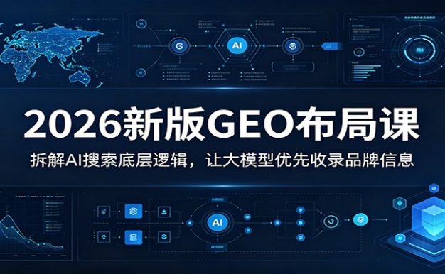 2026新版GEO布局课:拆解AI搜索底层逻辑,让大模型优先收录品牌信息