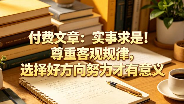 付费文章:实事求是!尊重客观规律,选择好方向努力才有意义