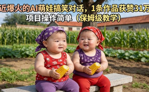 最近爆火的AI萌娃搞笑对话,1条作品获赞31W,项目操作简单(保姆级教学)