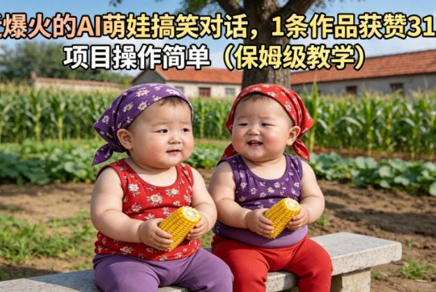 最近爆火的AI萌娃搞笑对话,1条作品获赞31W,项目操作简单(保姆级教学)