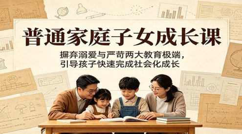 普通家庭子女成长课:摒弃溺爱与严苛两大教育极端,引导孩子快速完成社会化成长