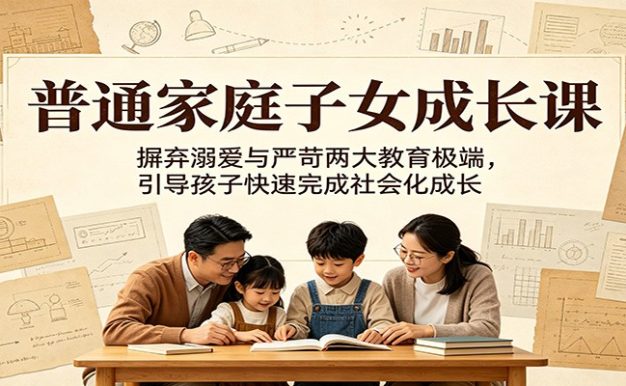普通家庭子女成长课:摒弃溺爱与严苛两大教育极端,引导孩子快速完成社会化成长