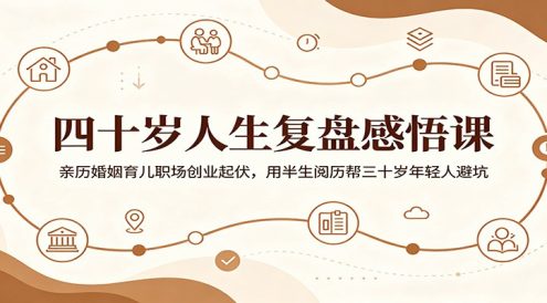 四十岁人生复盘感悟课:亲历婚姻育儿职场创业起伏,用半生阅历帮三十岁年轻人避坑