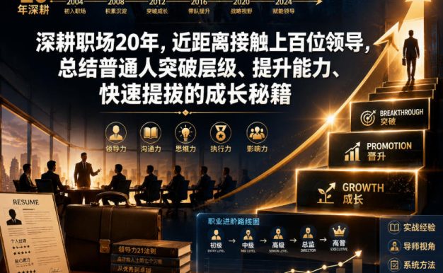 付费文章:深耕职场20年,近距离接触上百位领导,总结普通人突破层级、提升能力、快速提拔的成长秘籍(全网独家干货)