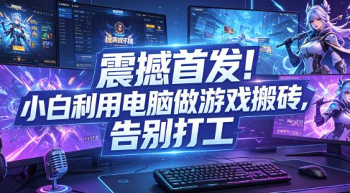 震撼首发!小白利用电脑做游戏搬砖,告别打工【揭秘】