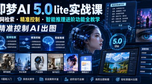 即梦AI 5.0 lite实战课,联网检索・精准控制・智能推理进阶功能全教学,精准控制AI出图