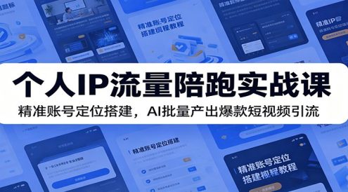 个人IP流量陪跑实战课:精准账号定位搭建,AI批量产出爆款短视频引流