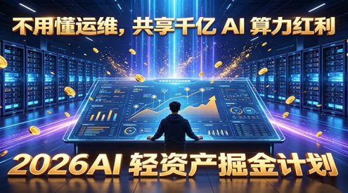 不用懂运维,共享千亿 AI 算力红利,2026AI 轻资产掘金计划