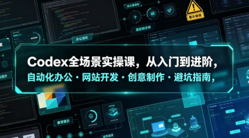 Codex全场景实操课,从入门到进阶,自动化办公・网站开发・创意制作・避坑指南,全流程教学