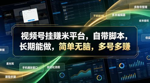视频号挂賺米平台,自带脚本,长期能做,简单无脑,多号多賺【揭秘】