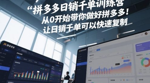拼多多日销千单训练营，从0开始带你做好拼多多，让日销千单可以快速复制(更新26年6月)