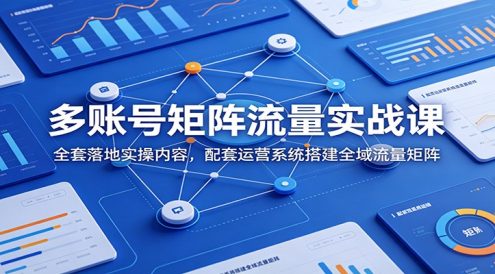 多账号矩阵流量实战课：全套落地实操内容，配套运营系统搭建全域流量矩阵