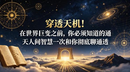 付费文章：穿透天机！在世界巨变之前，你必须知道的通天人间智慧一次和你彻底聊通透