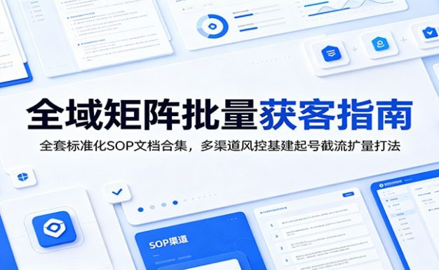 全域矩阵批量获客指南:全套标准化SOP文档合集,多渠道风控基建起号截流扩量打法