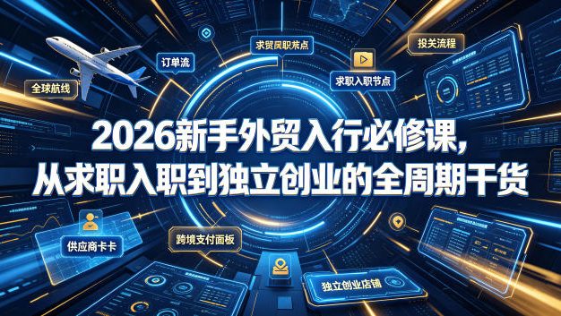 2026新手外贸入行必修课,从求职入职到独立创业的全周期干货