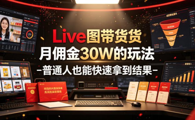 Live图带货月佣金30W的玩法-普通人也能快速拿到结果