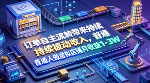 订单自主流转带来持续被动收入,普通人做虚拟店铺月收益1-3W【揭秘】