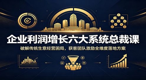 企业利润增长六大系统总裁课:破解传统生意经营困局,获客团队激励全维度落地方案