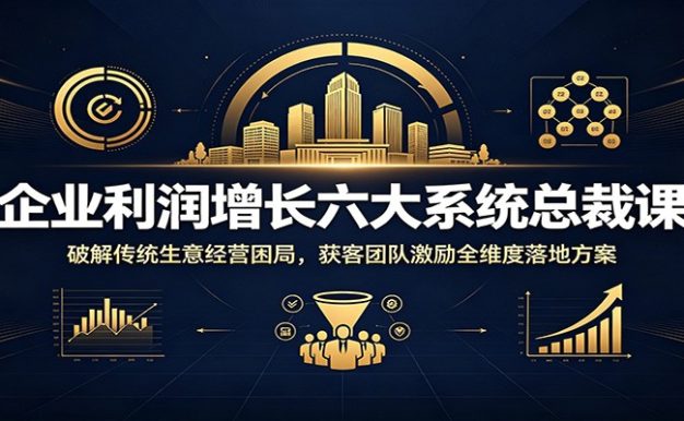 企业利润增长六大系统总裁课:破解传统生意经营困局,获客团队激励全维度落地方案