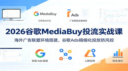 2026谷歌MediaBuy投流实战课：海外广告联盟环境搭建，谷歌Ads精细化投放防风控