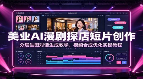 美业AI漫剧探店短片创作：分层生图对话生成教学，视频合成优化实操教程
