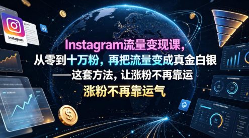 Instagram流量变现课，从零到十万粉，再把流量变成真金白银——这套方法，让涨粉不再靠运气【原创双语字幕】
