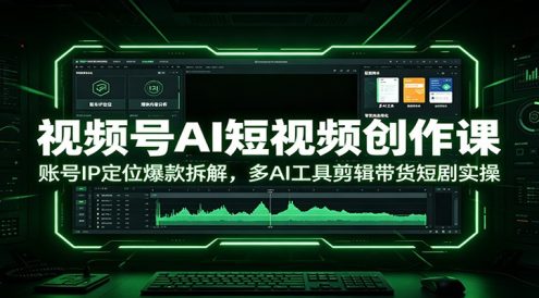 视频号AI短视频创作课：账号IP定位爆款拆解，多AI工具剪辑带货短剧实操