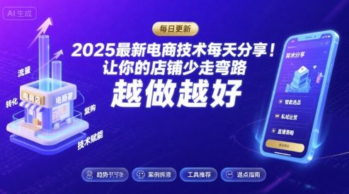 2025-2026最新电商技术每天分享,让你的店铺少走弯路,越做越好(更新26年07月)