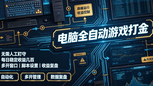 电脑全自动游戏打金,无需人工盯守,每日稳定收益几百!【揭秘】