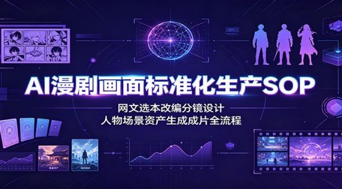 AI漫剧画面标准化生产SOP:网文选本改编分镜设计,人物场景资产生成成片全流程