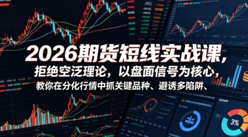 2026期货短线实战课,拒绝空泛理论,以盘面信号为核心,教你在分化行情中抓关键品种、避诱多陷阱(更新0711)