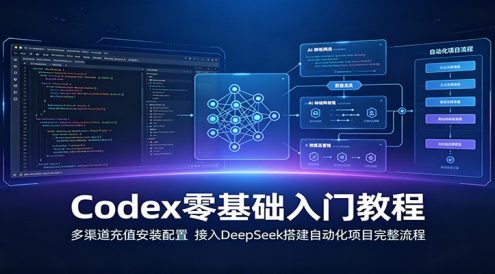 Codex零基础入门教程：多渠道充值安装配置，接入DeepSeek搭建自动化项目完整流程