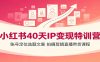 小红书40天IP变现特训营：账号定位选题文案，拍摄剪辑直播带货课程