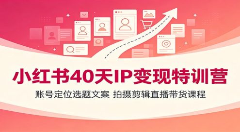 小红书40天IP变现特训营:账号定位选题文案,拍摄剪辑直播带货课程
