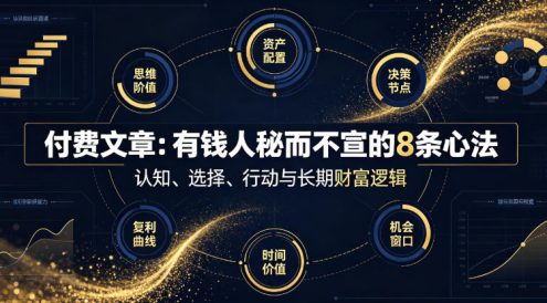 付费文章:有钱人秘而不宣的8条心法