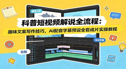 科普短视频解说全流程:趣味文案写作技巧,AI配音字幕预设全套成片实操教程