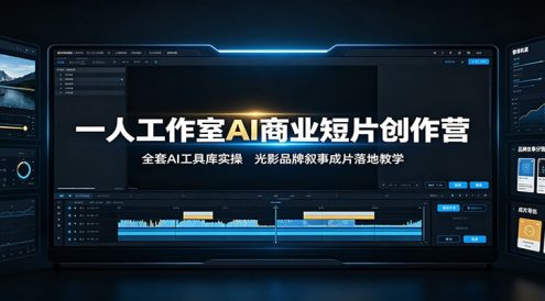 一人工作室AI商业短片创作营:全套AI工具库实操,光影品牌叙事成片落地教学