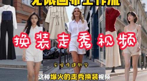 无限画布工作流一键制作炫酷换装视频，实操搭建教学，学完你也能快速制作各种带货视频