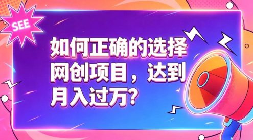 如何正确选择网创项目,避免被割韭菜,达到月入过1W及格线