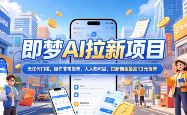 2026年即梦AI拉新项目最新玩法,无任何门槛,操作非常简单,人人都可做,拉新佣金最高13米每单(更新07月25日)