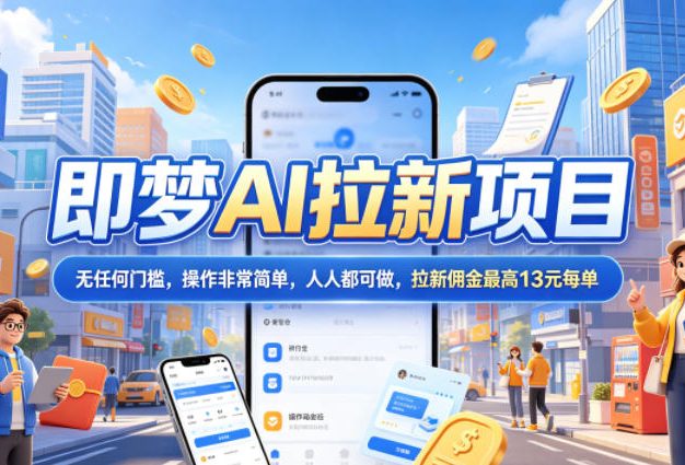 2026年即梦AI拉新项目最新玩法,无任何门槛,操作非常简单,人人都可做,拉新佣金最高13米每单(更新07月25日)
