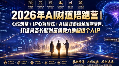 2026年AI财道陪跑营|心性筑基+IP心智修炼+AI商业落地全周期陪伴,打造具备长期财富承载力的超级个人IP