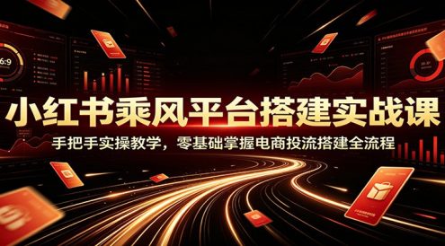 小红书乘风平台搭建实战课：手把手实操教学，零基础掌握电商投流搭建全流程