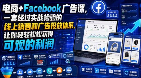 电商+Facebook广告课，一套经过实战检验的线上销售和广告投放体系，让你轻轻松松获得可观的利润【原创双语字幕】