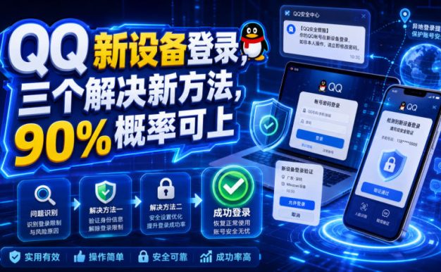 QQ新设备登录，三个解决新方法，90%概率可上