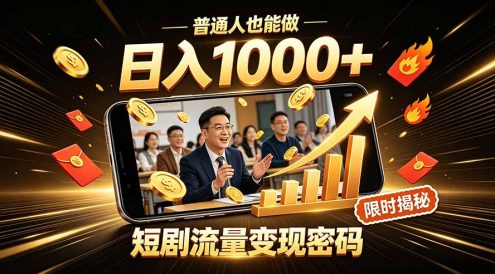 一部手机做短剧分发,不用真人出镜、不用拍摄剧本,快手流量变现日赚千元
