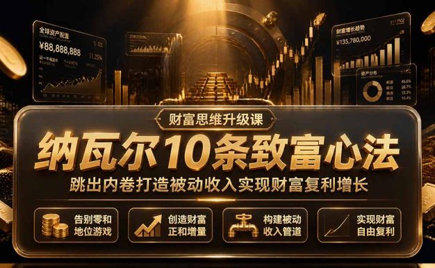 付费文章：纳瓦尔10条致富心法，跳出内卷打造被动收入实现财富复利增长