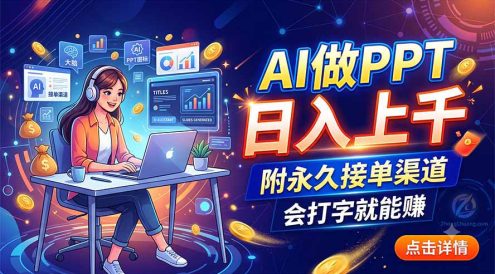 AI做PPT日入上千,附永久接单渠道,会打字就能赚