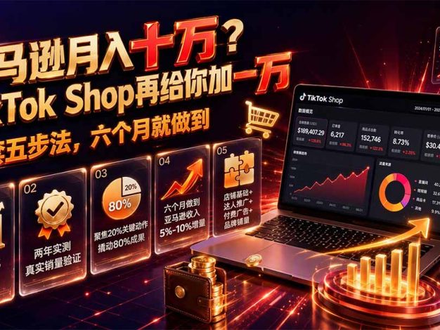 亚马逊月入十万？TikTok Shop再给你加一万——这套五步法，六个月就做到【原创双语字幕】